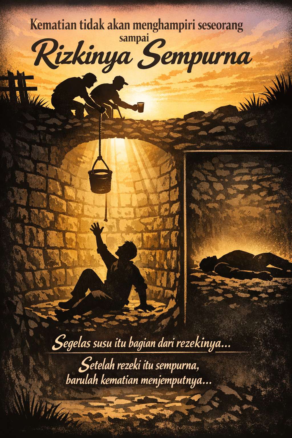 "Kematian tidak akan menghampiri seseorang sampai rizkinya sempurna"