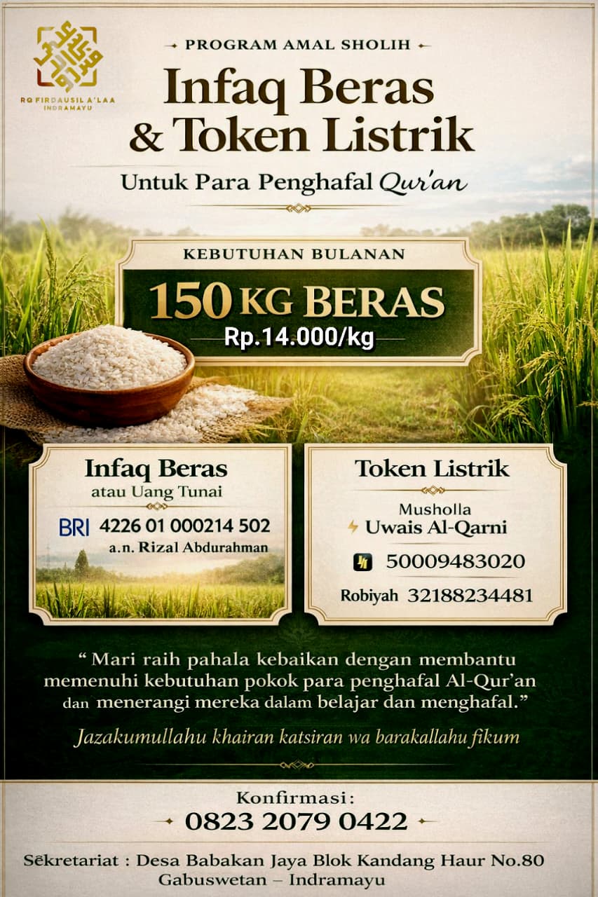 Infaq Beras dan Token Listrik